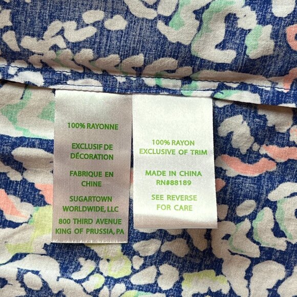 LILY PULITZER Kahli Top, Shirt. Blue Coral Grotto Move It or Lose it. Tassels XS - Picture 12 of 12